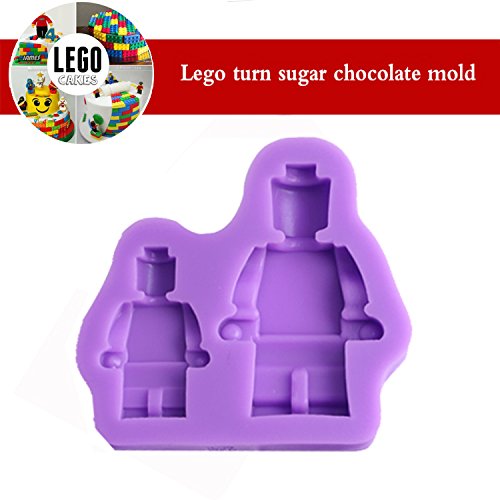 Robot Lego Sugarcraft Silicone Fondant Mould For Kids Party's and Baking Building Block Themes, White - Kanga Roopert & Clubhouse Coders