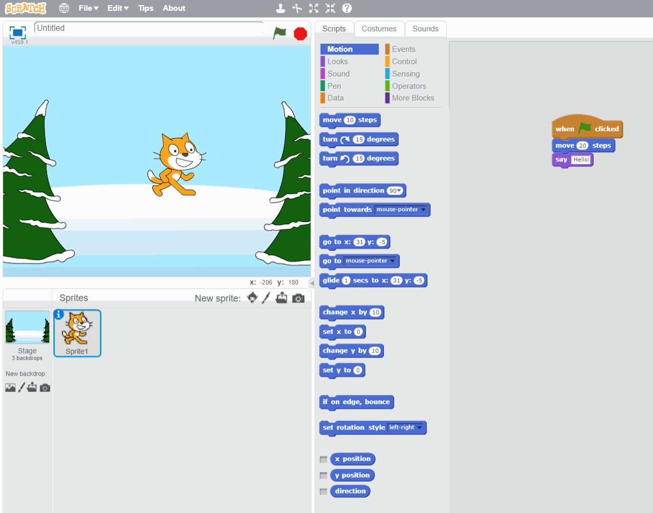 learn to code in scratch project sample